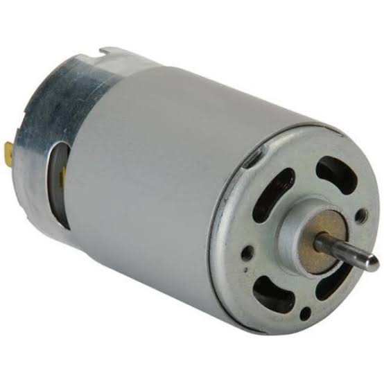 555 motor with metal cylindrical body, vented front plate and output shaft