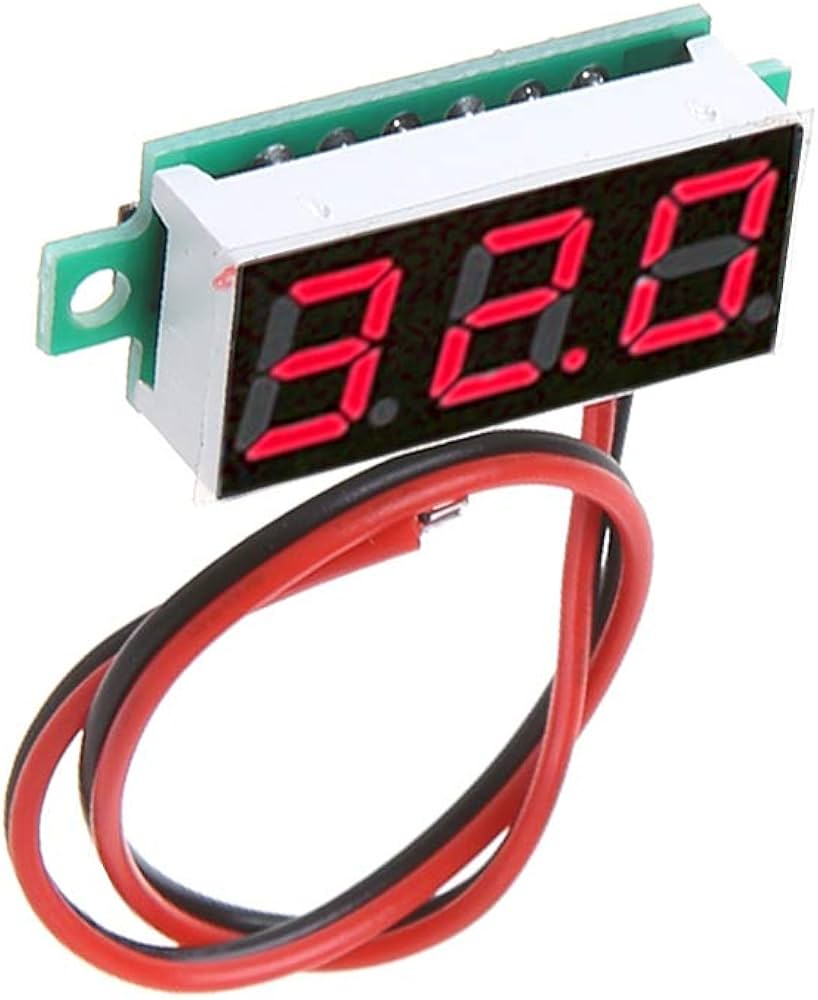 VOLTMETER MEDIUM RED 2 WIRE