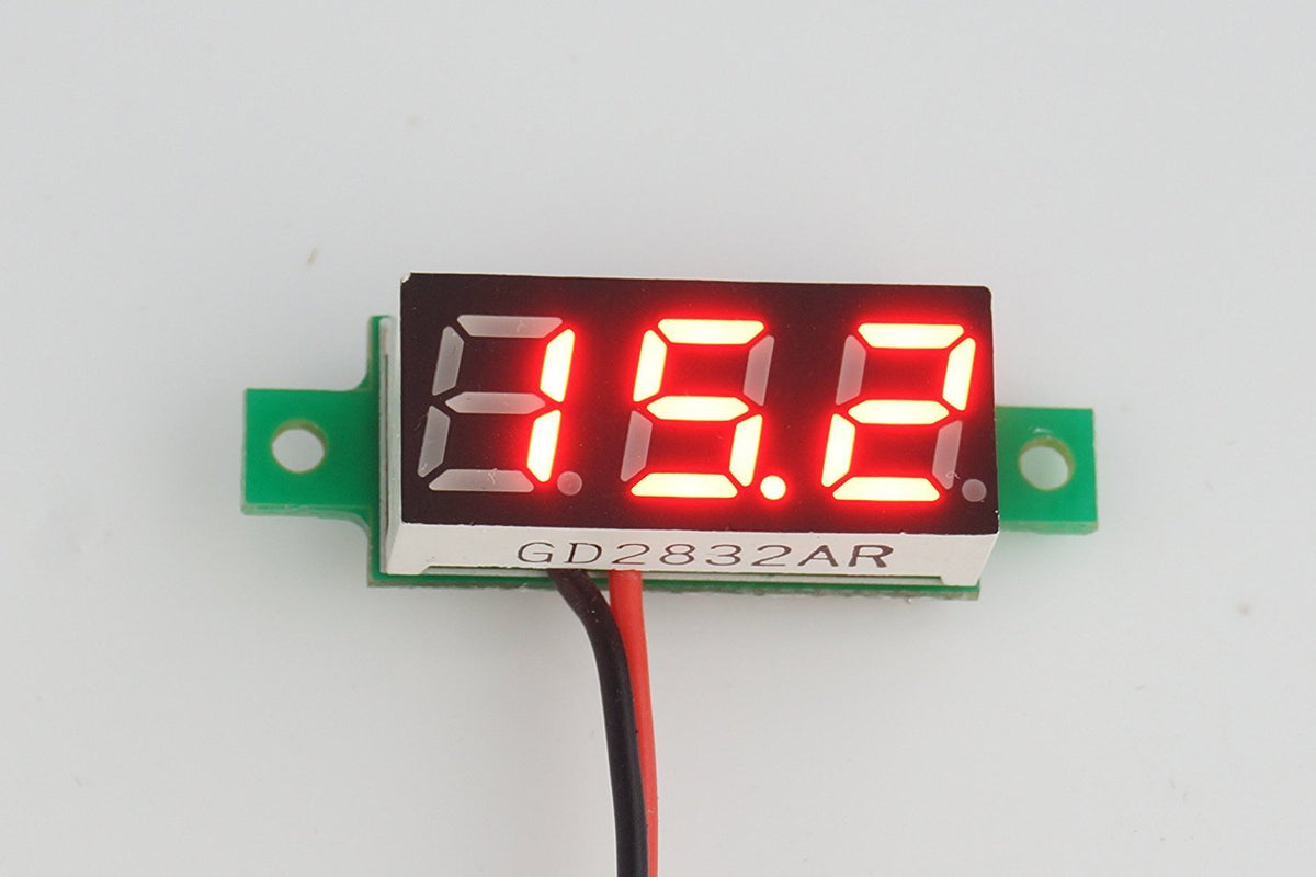VOLTMETER MINI RED 2 WIRE