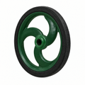 Robot wheel 56 with three curved spokes, green centre and open axle hole