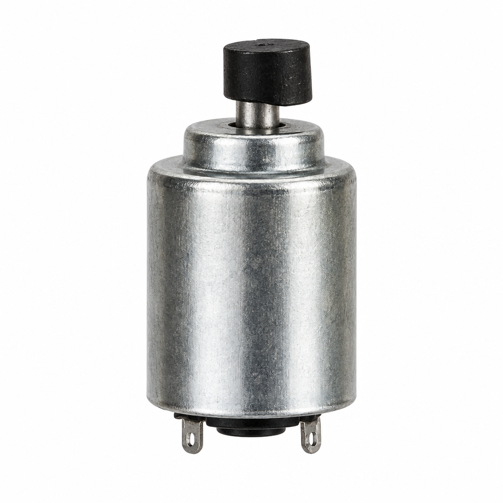 Vibrator Motor 271 with metal cylindrical casing and black shaft weight
