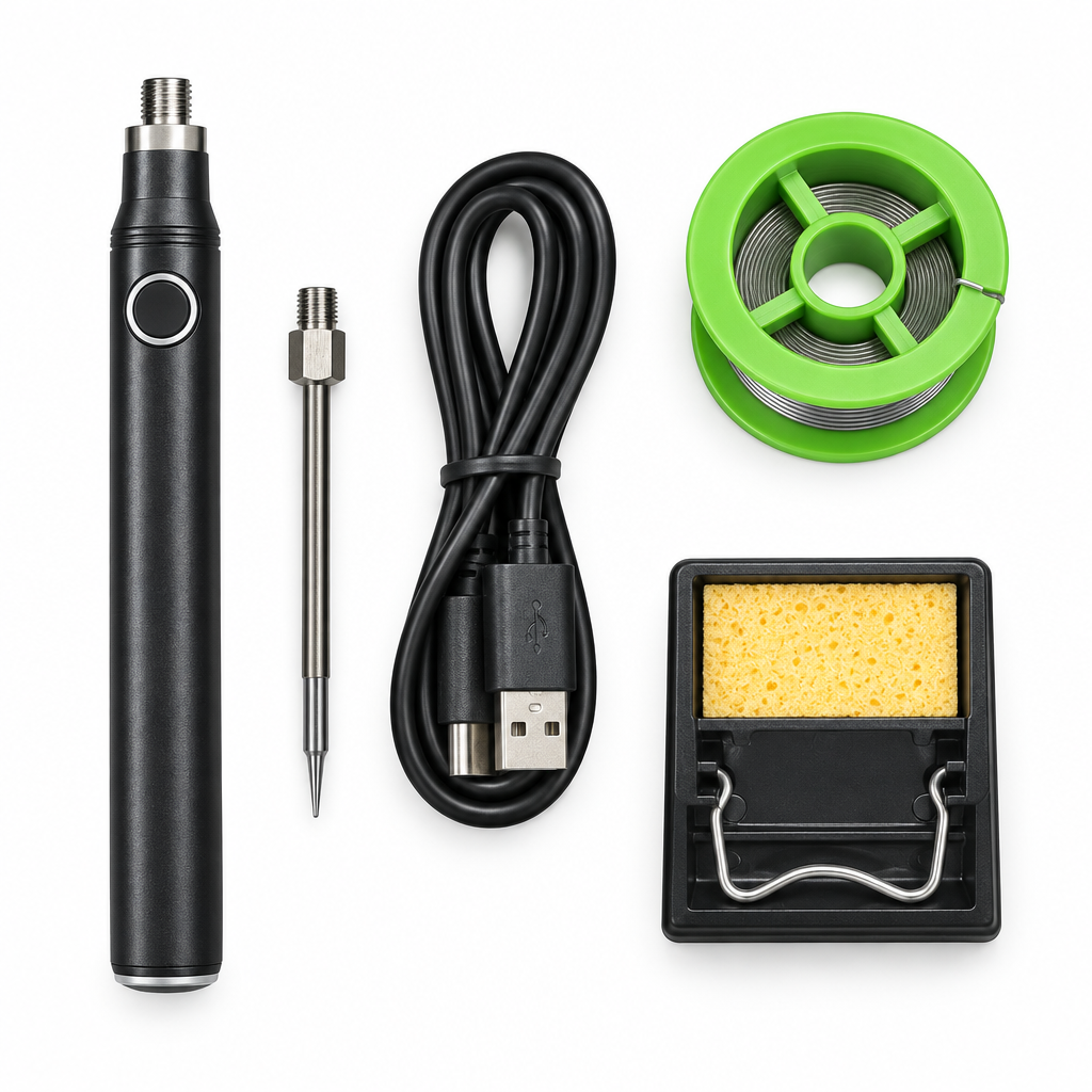 USB Soldering Iron Kit with Stand & Solder Wire