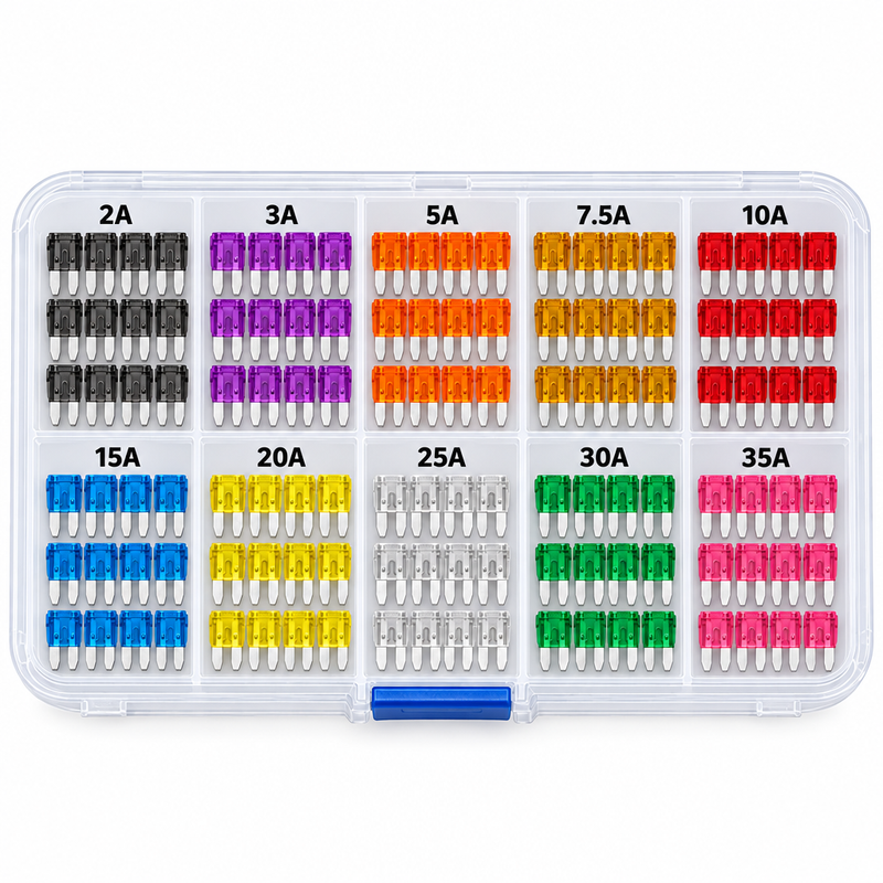 Mini Blade Fuse Assortment Kit – 120 Pieces (10 Values)